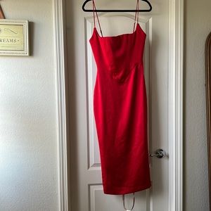 House cb London Anais Satin Corset Midi Dress